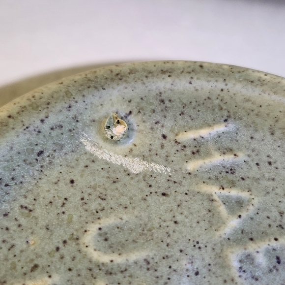 Vtg Haeger USA Pottery 101 Green Speckled Footed Bowl Planter - Picture 10 of 13